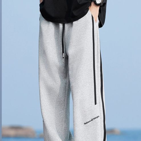 ストレートパンツ サイドラインストレートスウェット