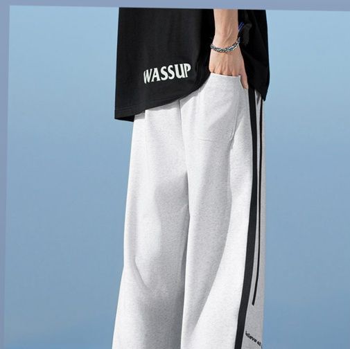 ストレートパンツ サイドラインストレートスウェット