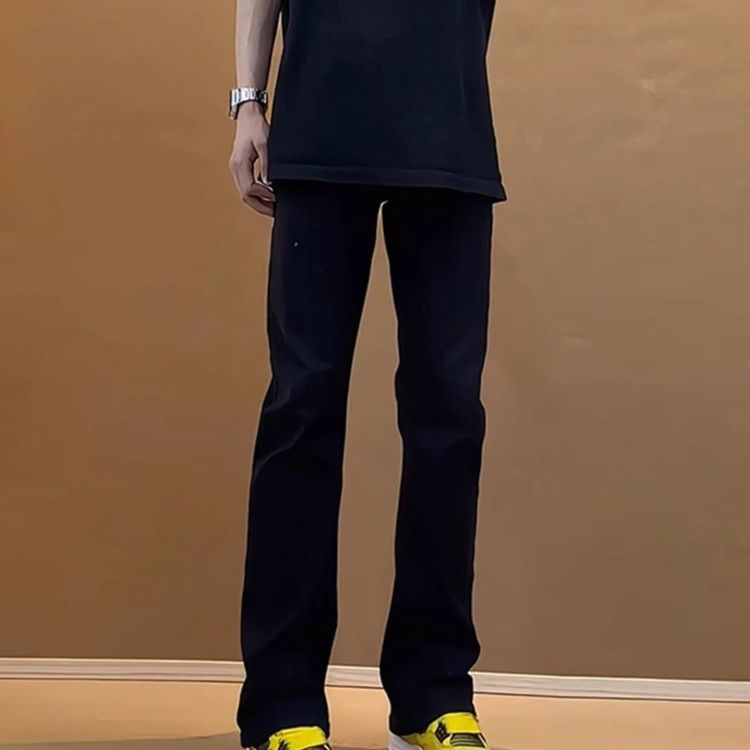 ストレートパンツ すっきりシルエット伸縮ストレートパンツ