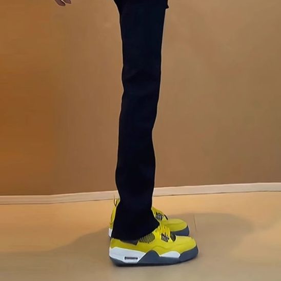 ストレートパンツ すっきりシルエット伸縮ストレートパンツ