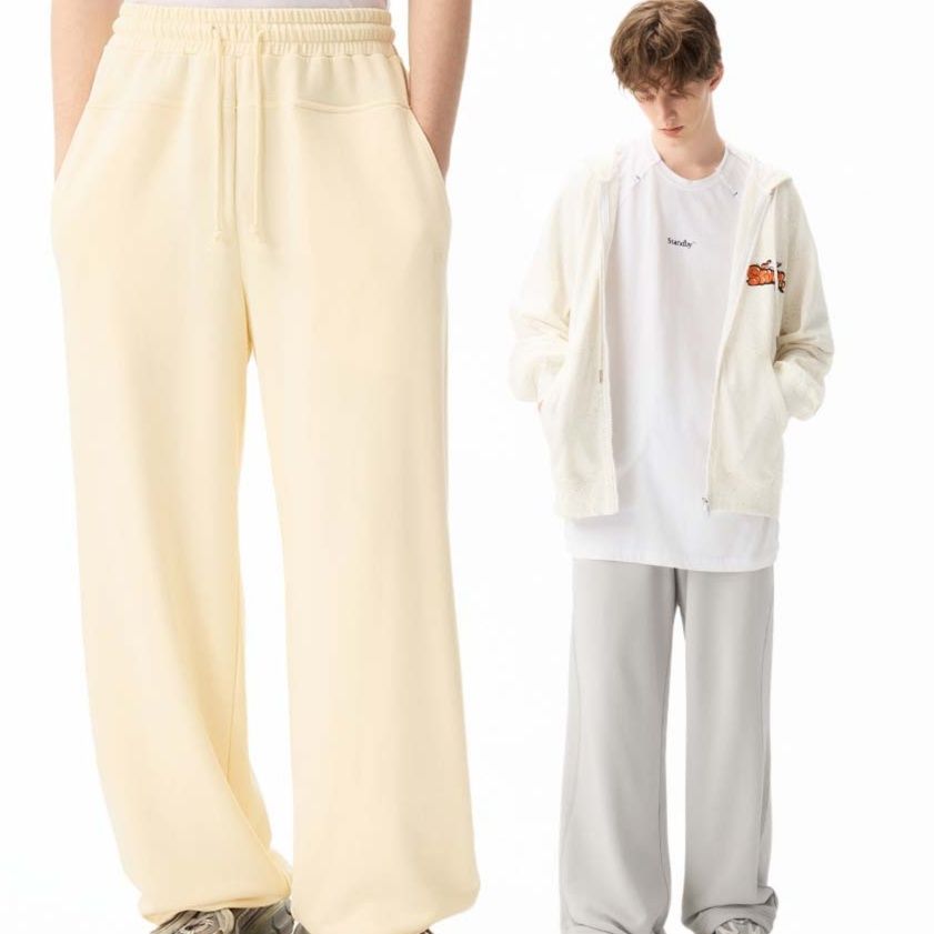 ストレートパンツ やわらか素材 ワイドシルエット スウェットパンツ