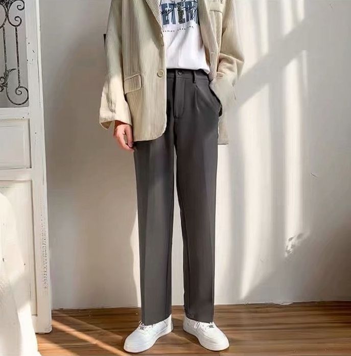 ストレートパンツ ドレープ感ワイドストレートスラックス