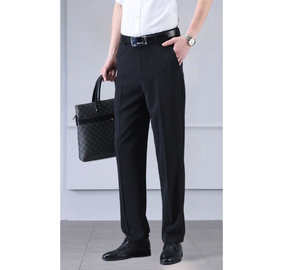 ストレートパンツ 上質感ドレープストレートスラックス