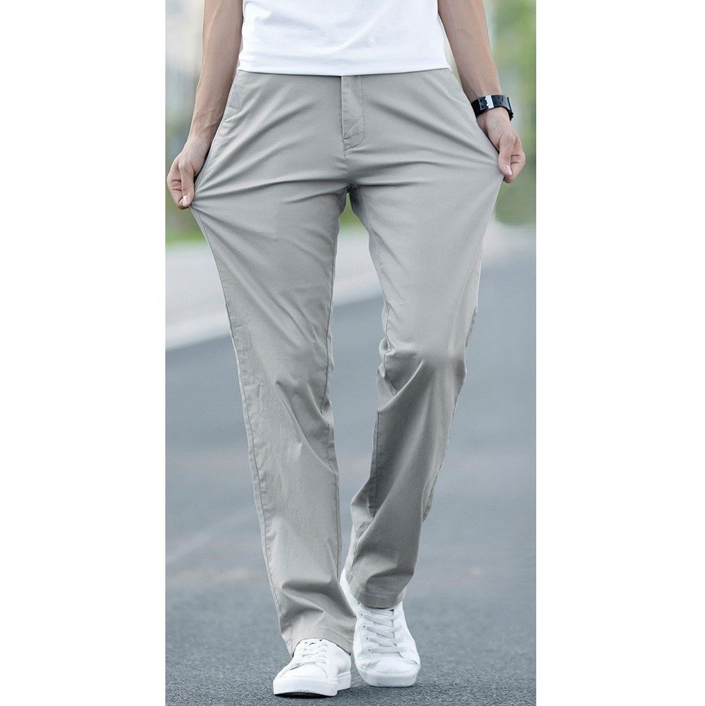 ストレートパンツ 純綿ゆったりストレートスラックス