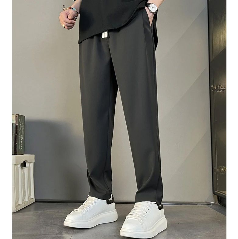 ストレートパンツ シルクタッチ素材 ストレートパンツ スラックス