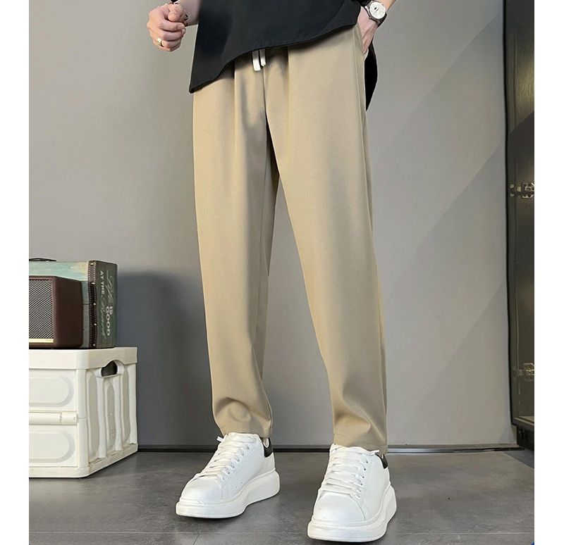 ストレートパンツ シルクタッチ素材 ストレートパンツ スラックス