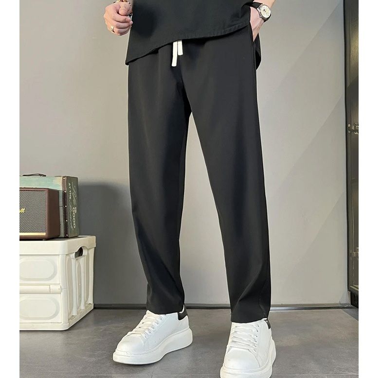 ストレートパンツ シルクタッチ素材 ストレートパンツ スラックス