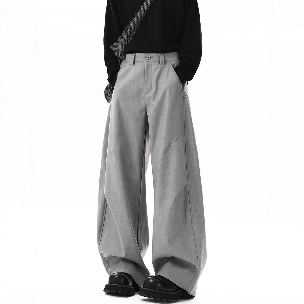 ストレートパンツ レトロワイドシルエットスラックス