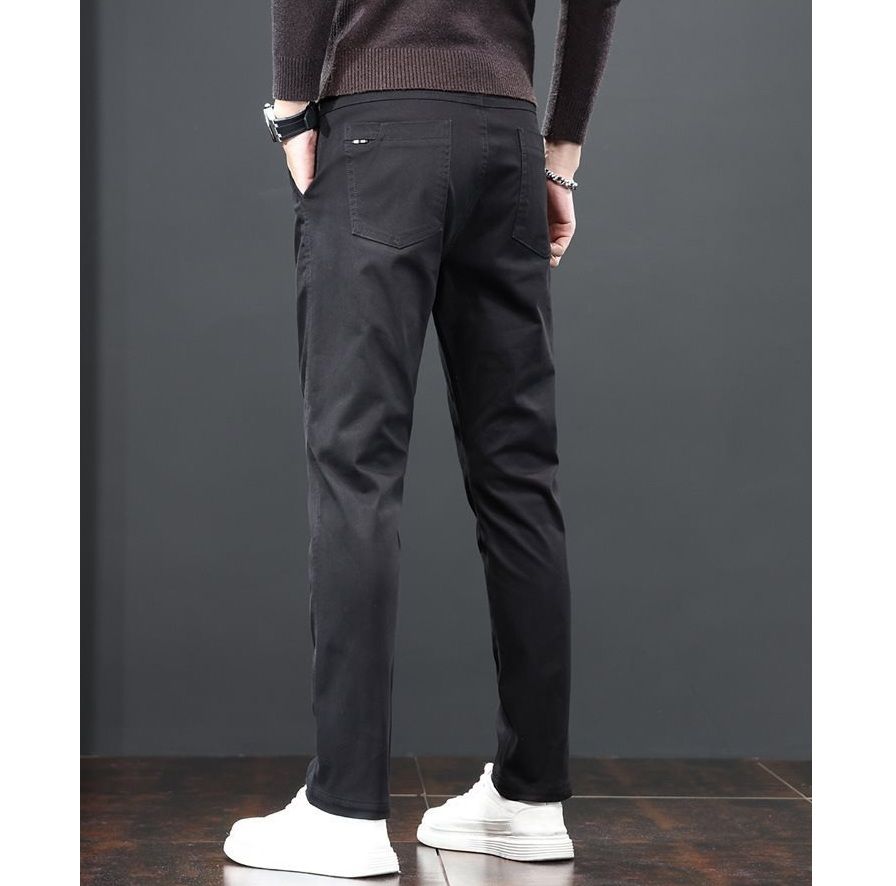 ストレートパンツ ストレートシルエット 綿素材ストレッチパンツ