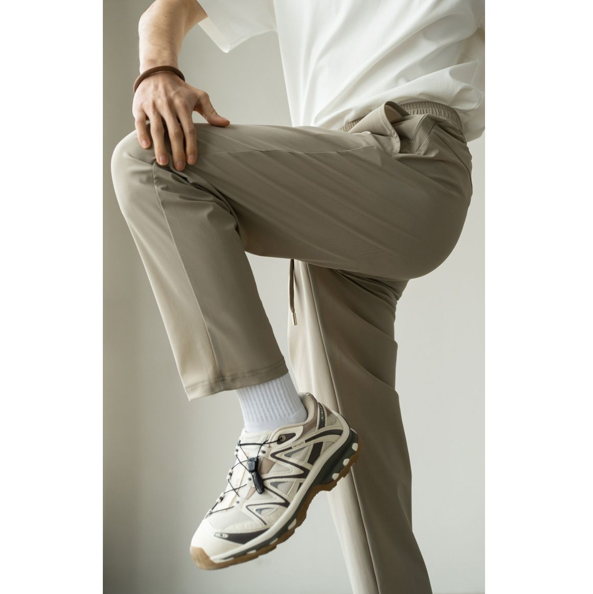 ストレートパンツ 接触冷感ストレッチストレートパンツ