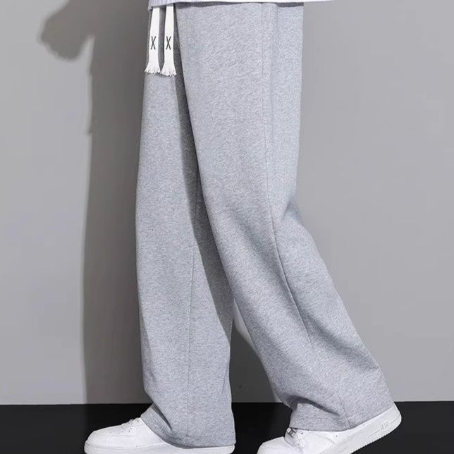 ストレートパンツ すっきり美脚ベーシックスウェットパンツ