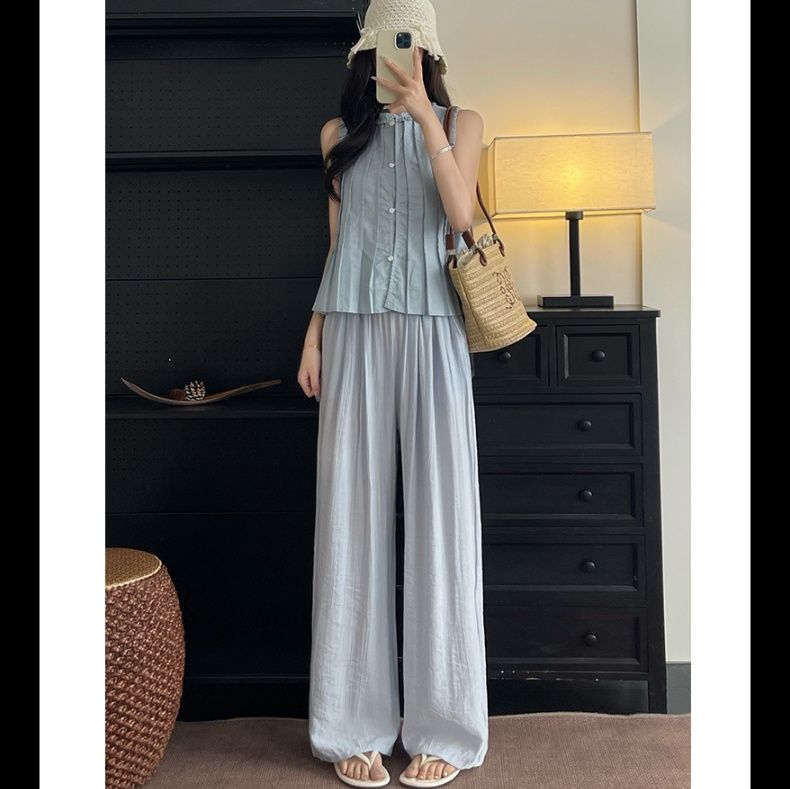 ストレートパンツ 風合い豊かな麻風ストレートパンツ