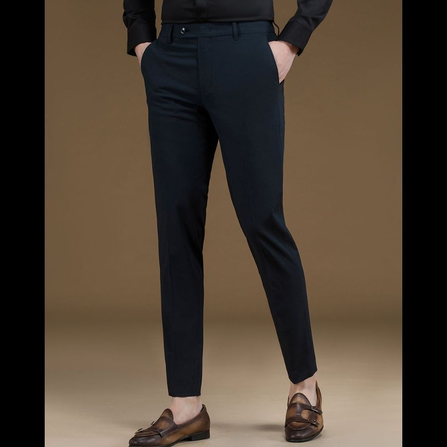 ストレートパンツ すっきり美脚ストレートスラックス