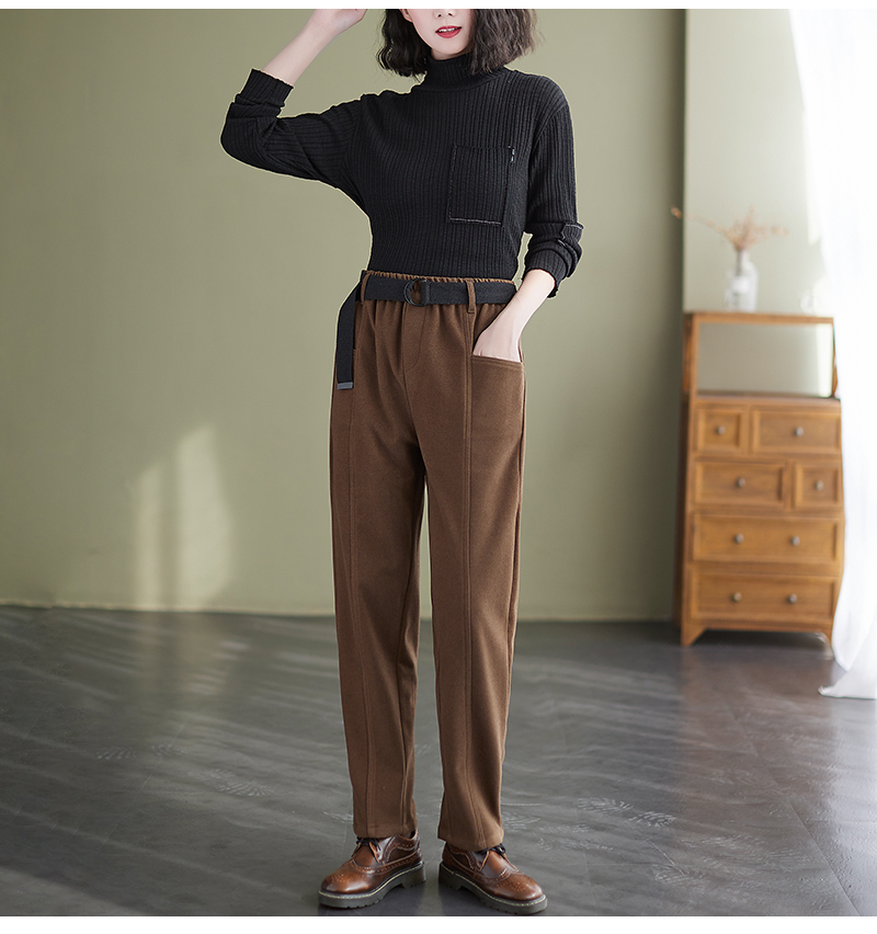レディース 防寒保温 美ライン ストレートパンツ ゆったり