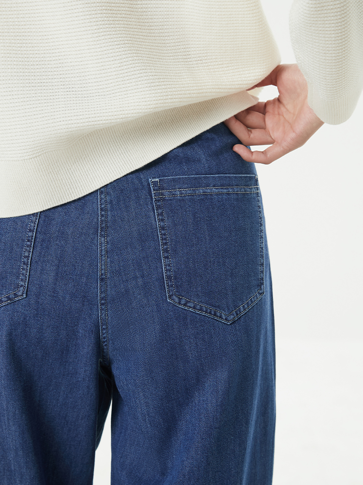 ストレートパンツ ゆったりシルエットデニムパンツ