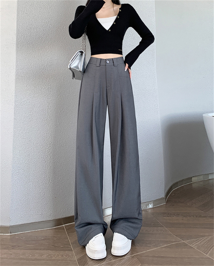 ハイウエストストレートパンツ ロング丈 春夏定番