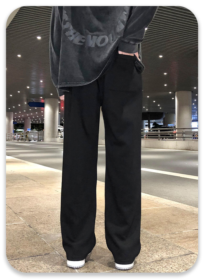 ストレートパンツ ゆとりシルエット ドローコード パンツ