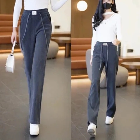 ストレートパンツ ストレートワイドコーデュロイパンツ