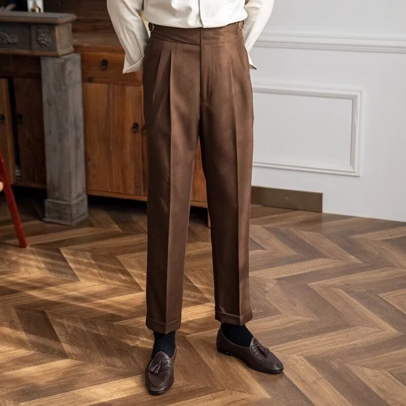 ストレートパンツ ハイウエストストレートスラックス