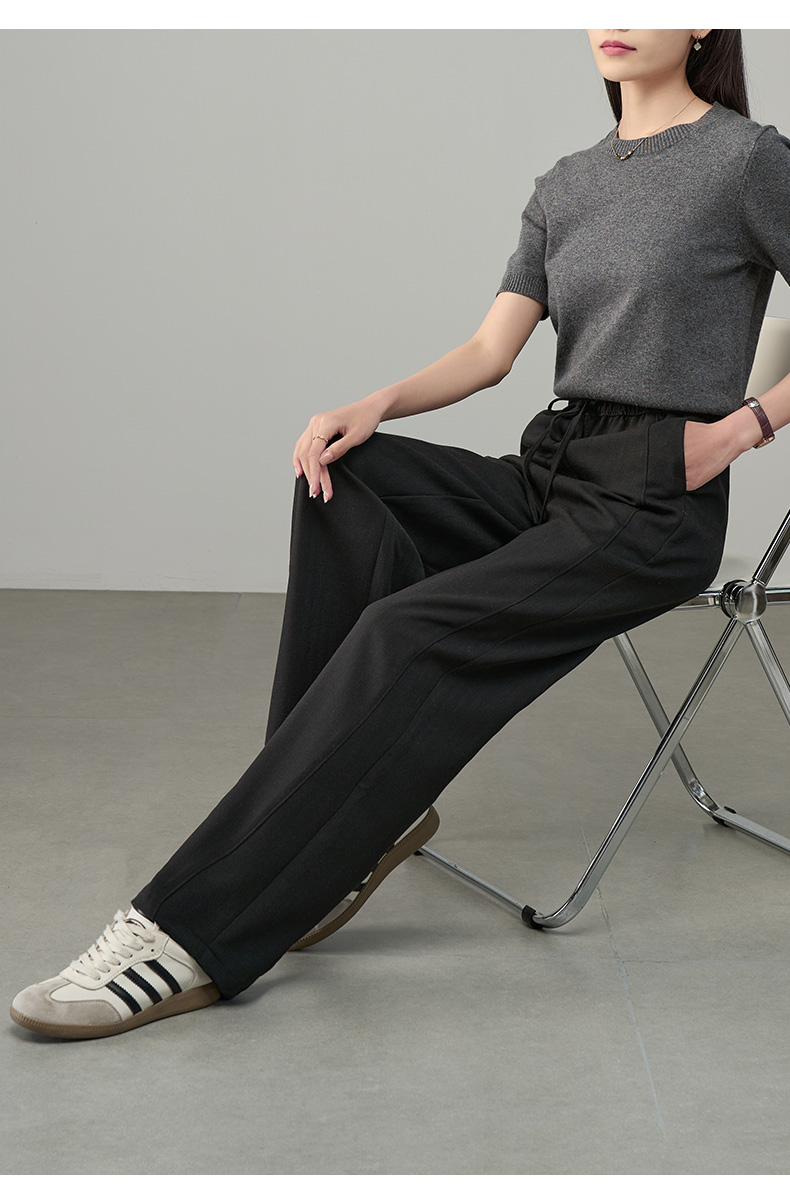 涼やか上質リネンストレートパンツ