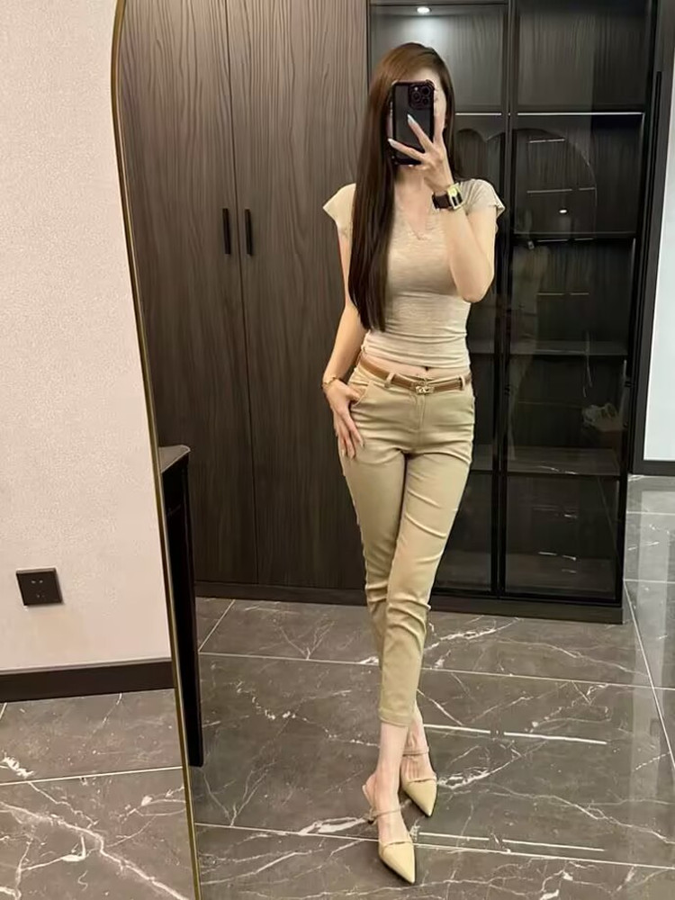 ストレートパンツ すっきりシルエット美脚スラックス