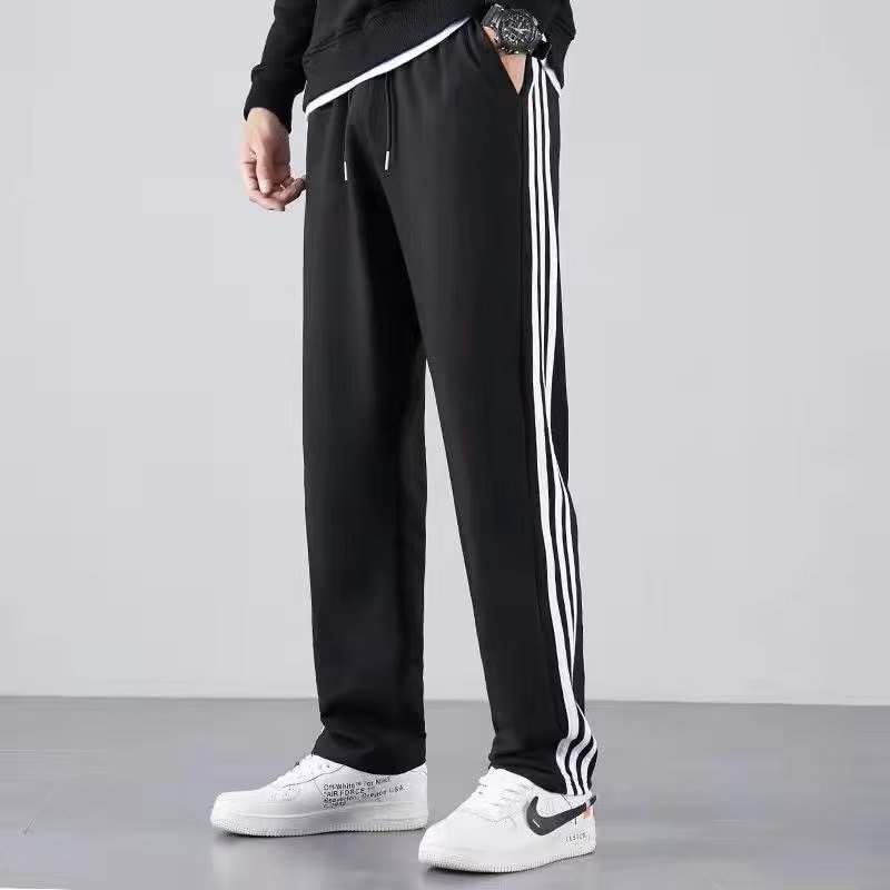 ストレートパンツ 三本ライン入りストレートパンツ