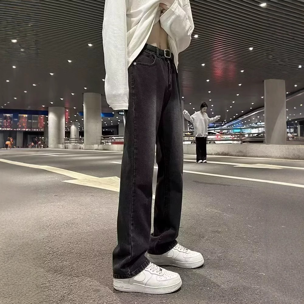 ストレートパンツ シンプルストレートデニムパンツ