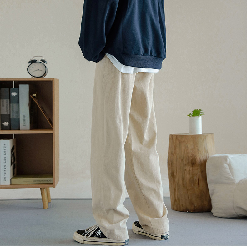 ストレートパンツ ゆったりシルエット 快適チノパンツ