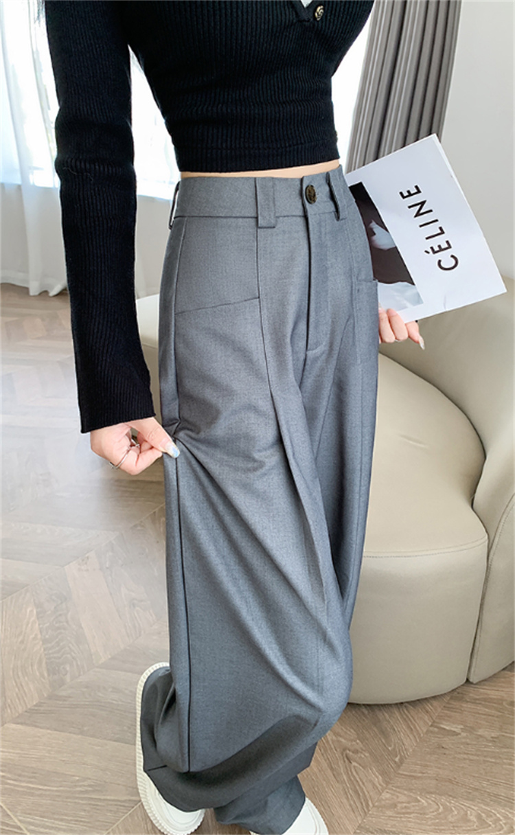 ハイウエストストレートパンツ ロング丈 春夏定番