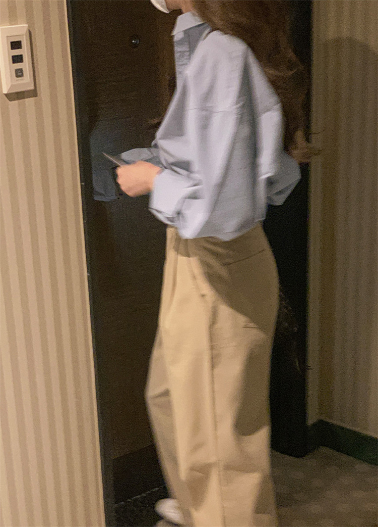 ハイウエスト ストレートパンツ オリーブグリーン