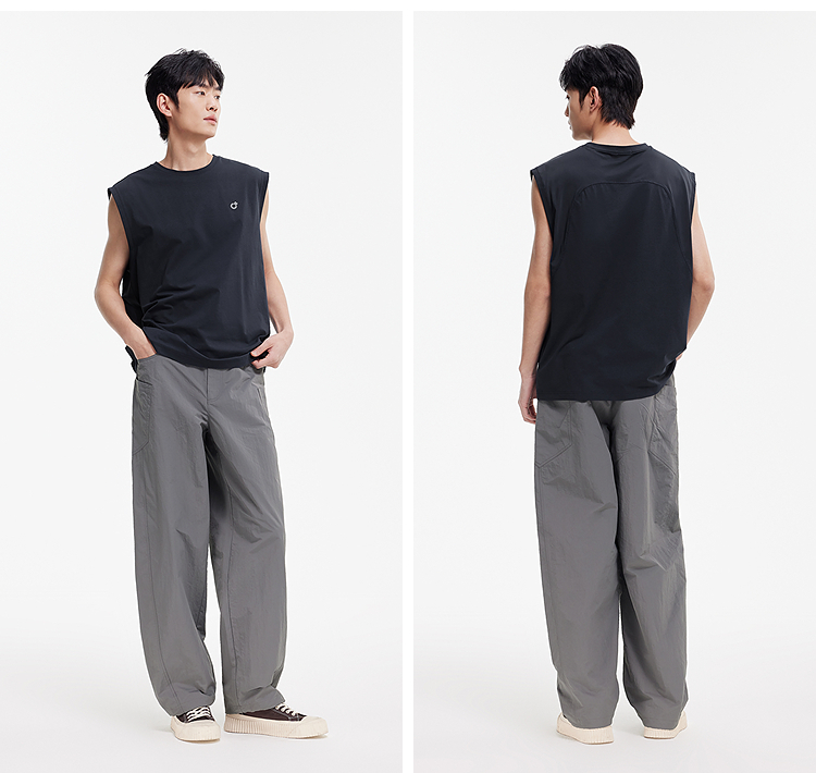 ストレートパンツ 涼感素材ストレートスラックス