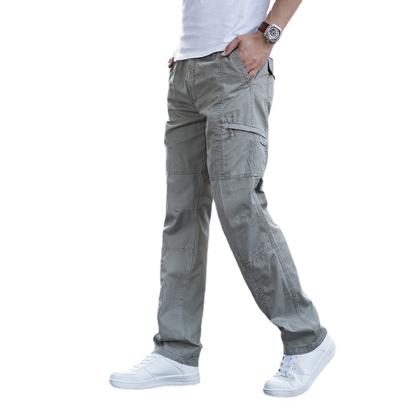 ストレートパンツ 多機能ポケット付きストレートパンツ