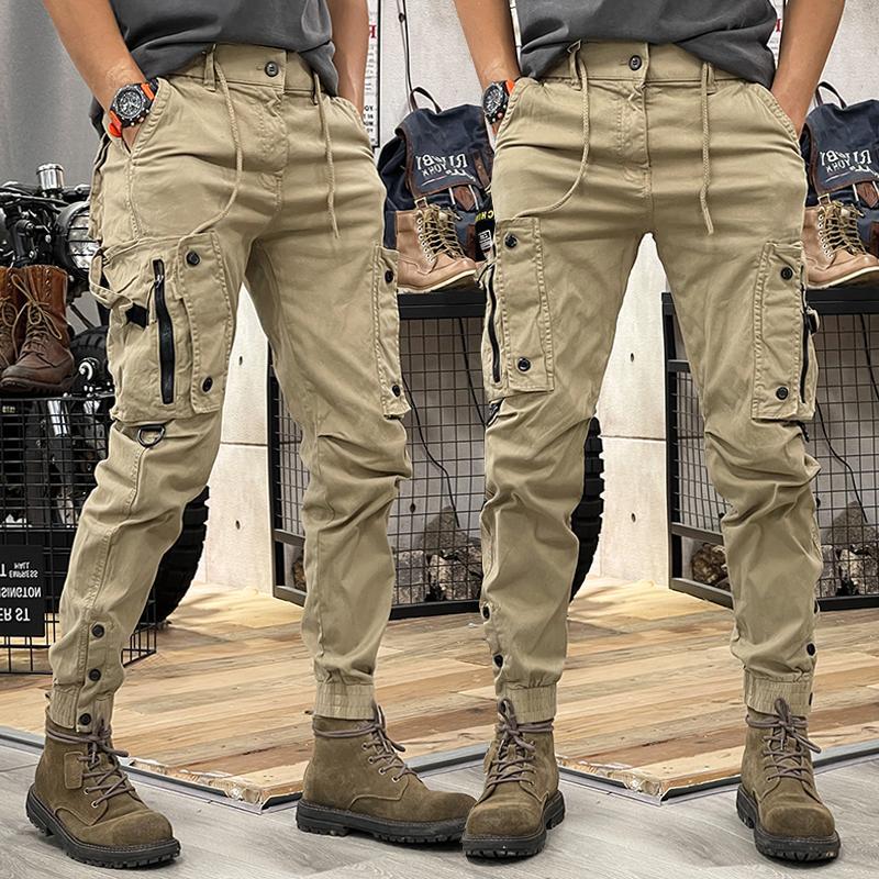 ストレートパンツ 機能性ポケット付き アウトドアストレートパンツ