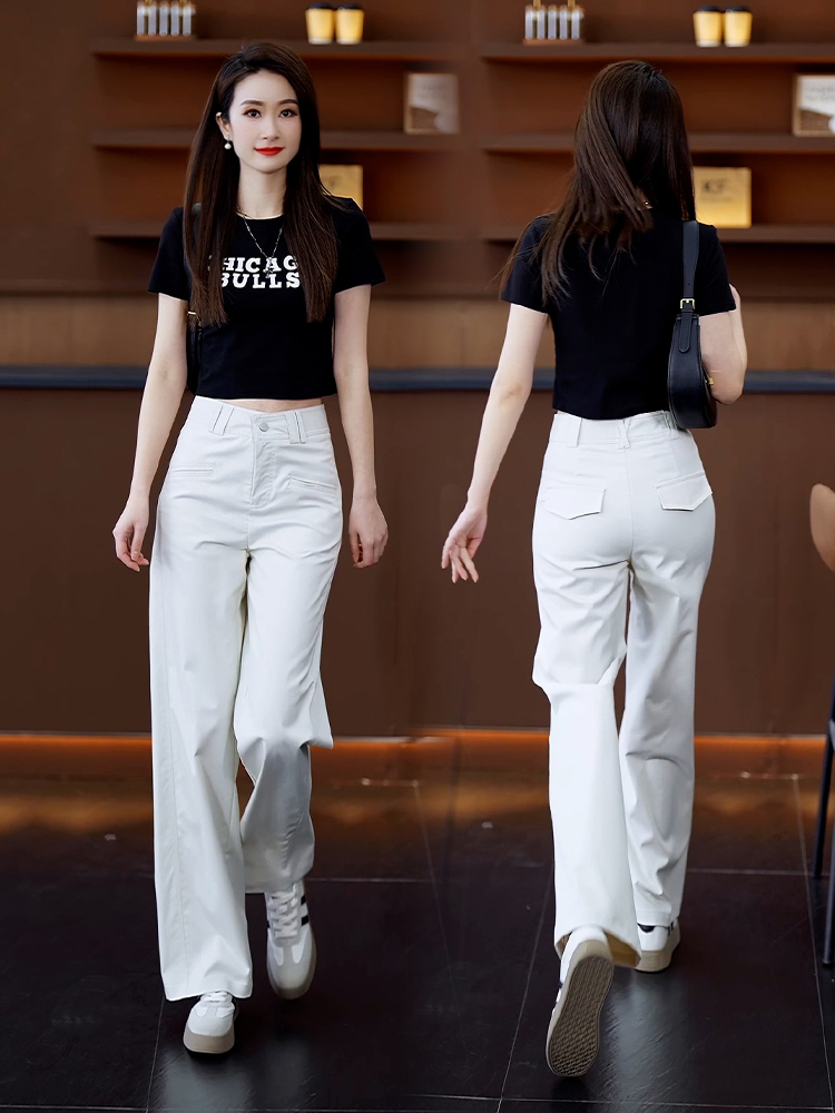 ストレートパンツ すっきりシルエットストレートスラックス