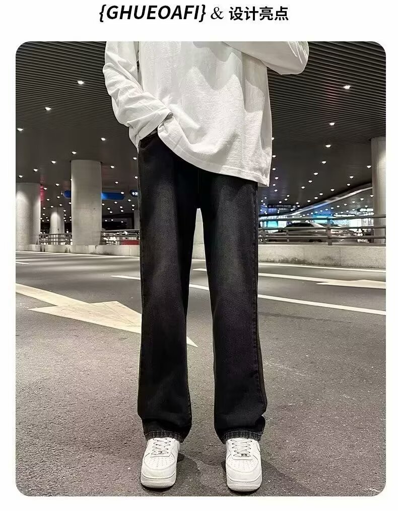 ストレートパンツ シンプルストレートデニムパンツ