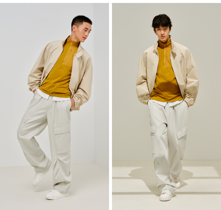 ストレートパンツ 上質素材 実用的ポケット ストレートカーゴ