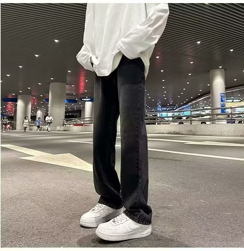ストレートパンツ シンプルストレートデニムパンツ