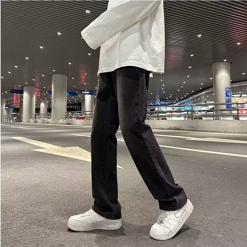 ストレートパンツ シンプルストレートデニムパンツ