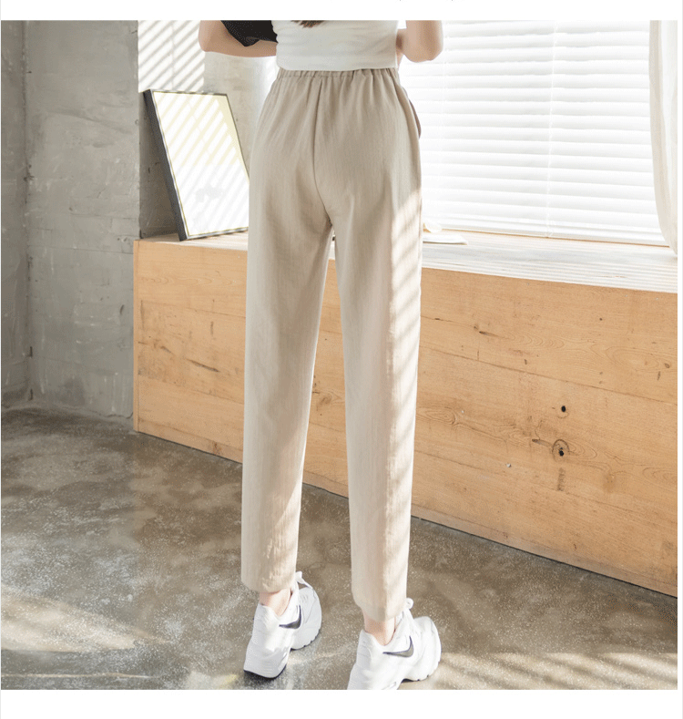 ストレートパンツ上質リネン美シルエット