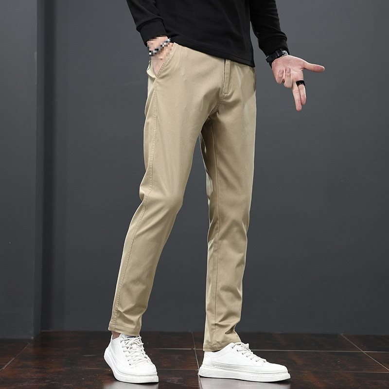 ストレートパンツ ストレートシルエット 綿素材ストレッチパンツ