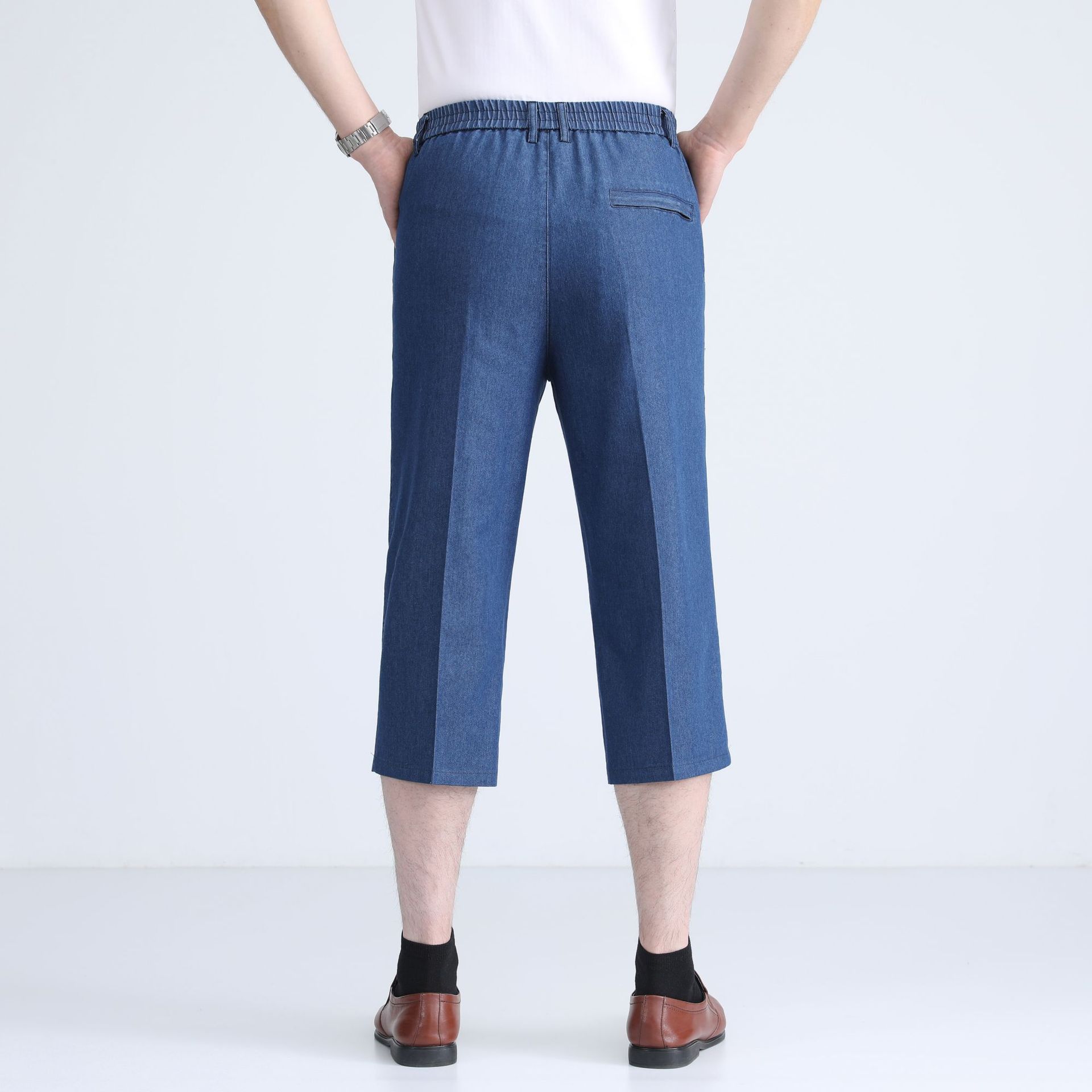 ストレートパンツ 快適七分丈ストレートパンツ