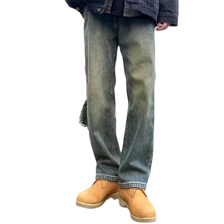 ストレートパンツ ヴィンテージ風ゆったりストレートデニム