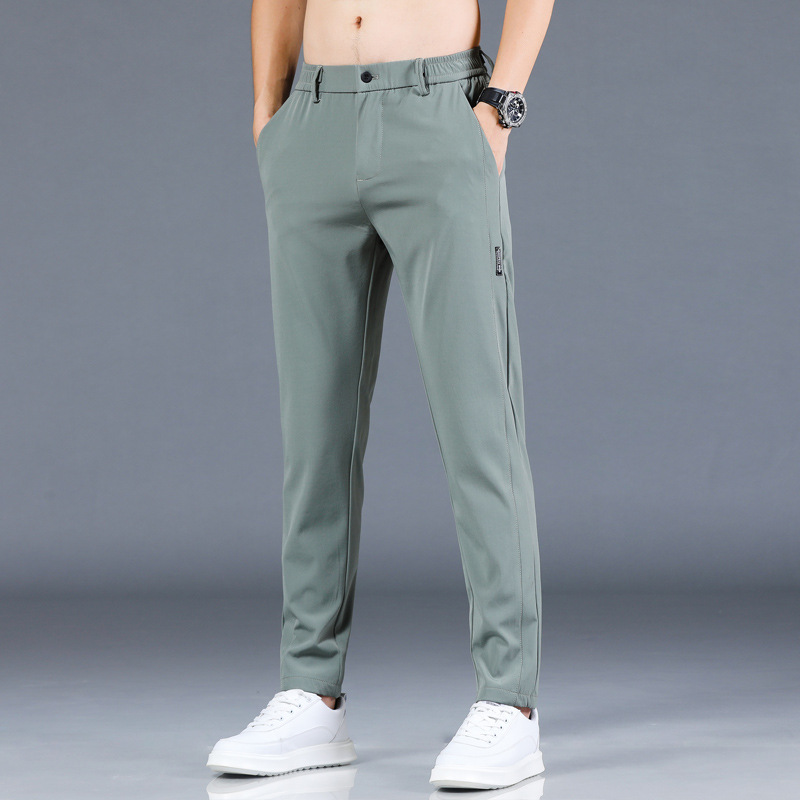 ストレートパンツ ウエスト楽々ストレートスラックス