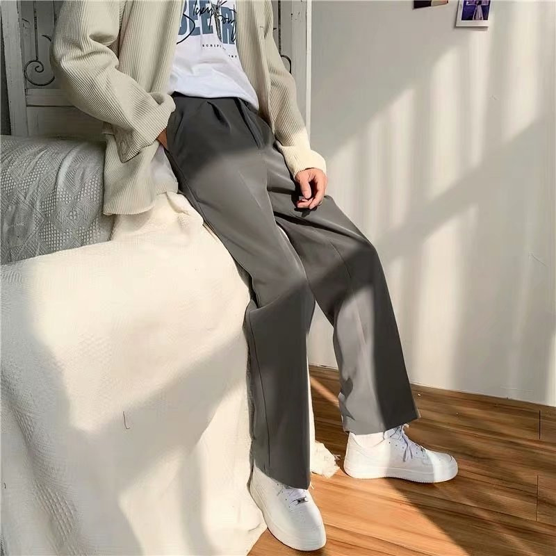 ストレートパンツ ドレープ感ワイドストレートスラックス