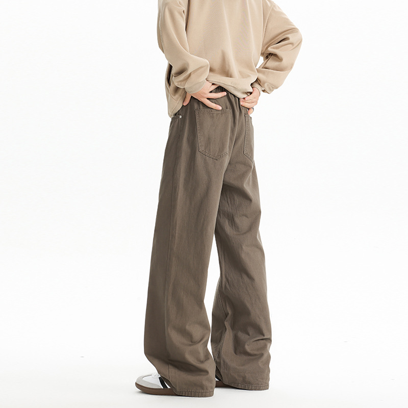 ストレートパンツ ゆったりシルエット多機能カーゴパンツ