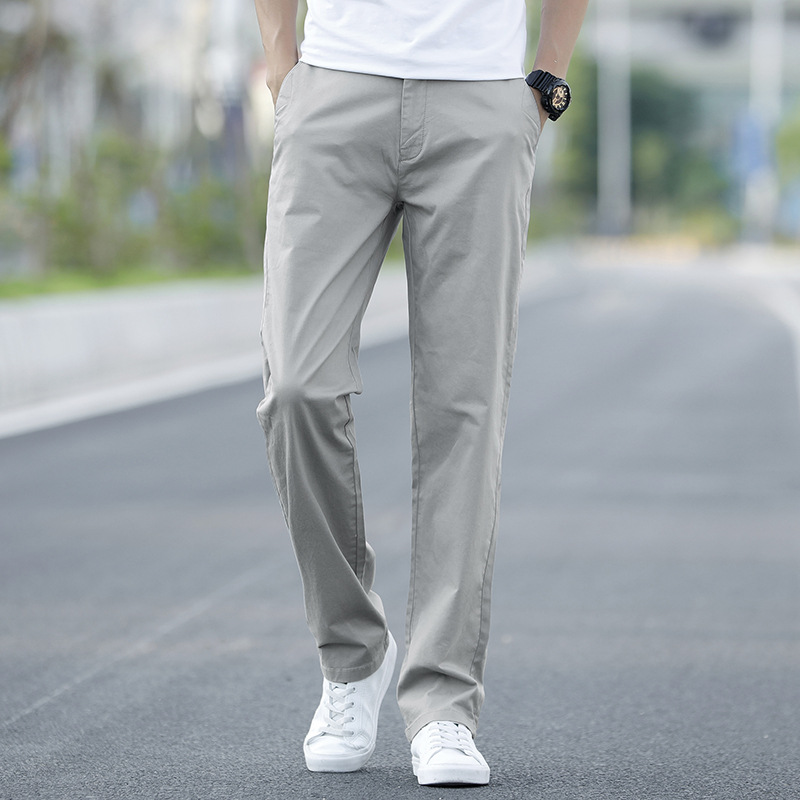 ストレートパンツ 純綿ゆったりストレートスラックス