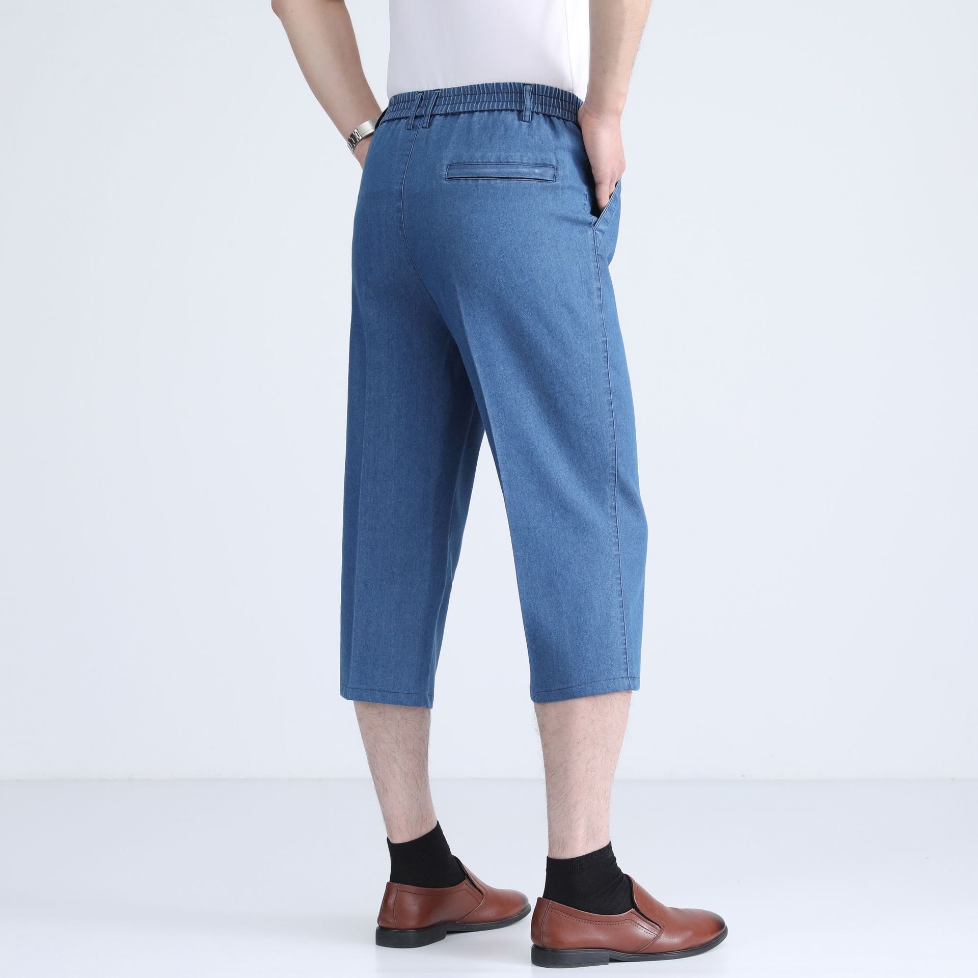 ストレートパンツ 快適七分丈ストレートパンツ