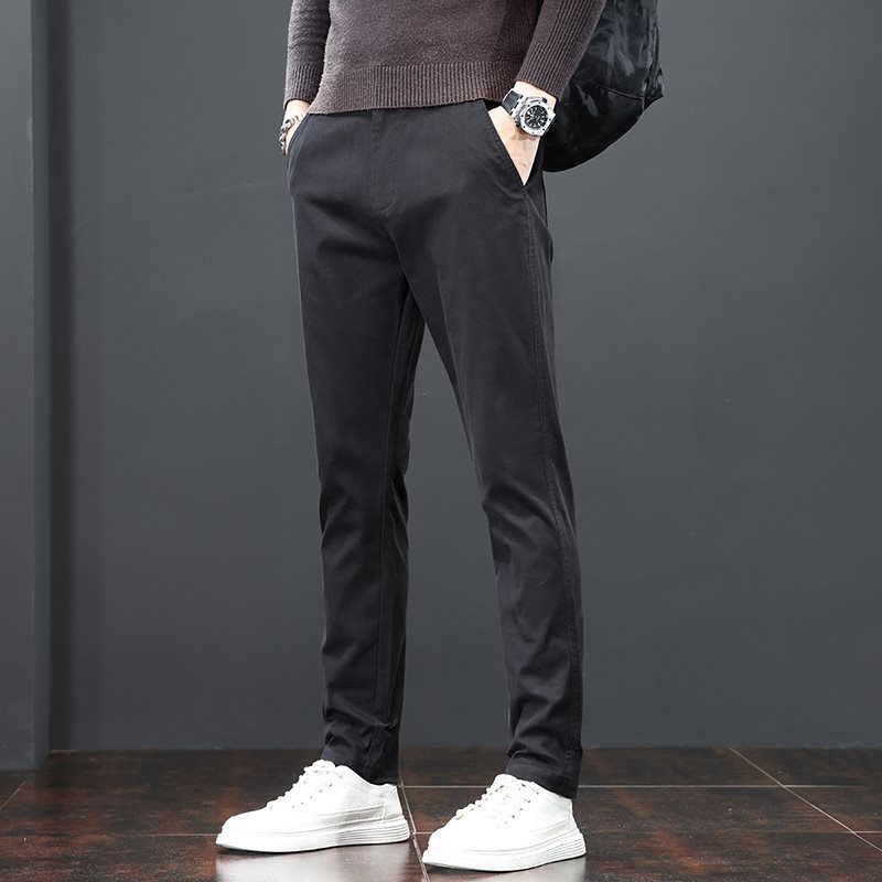 ストレートパンツ ストレートシルエット 綿素材ストレッチパンツ