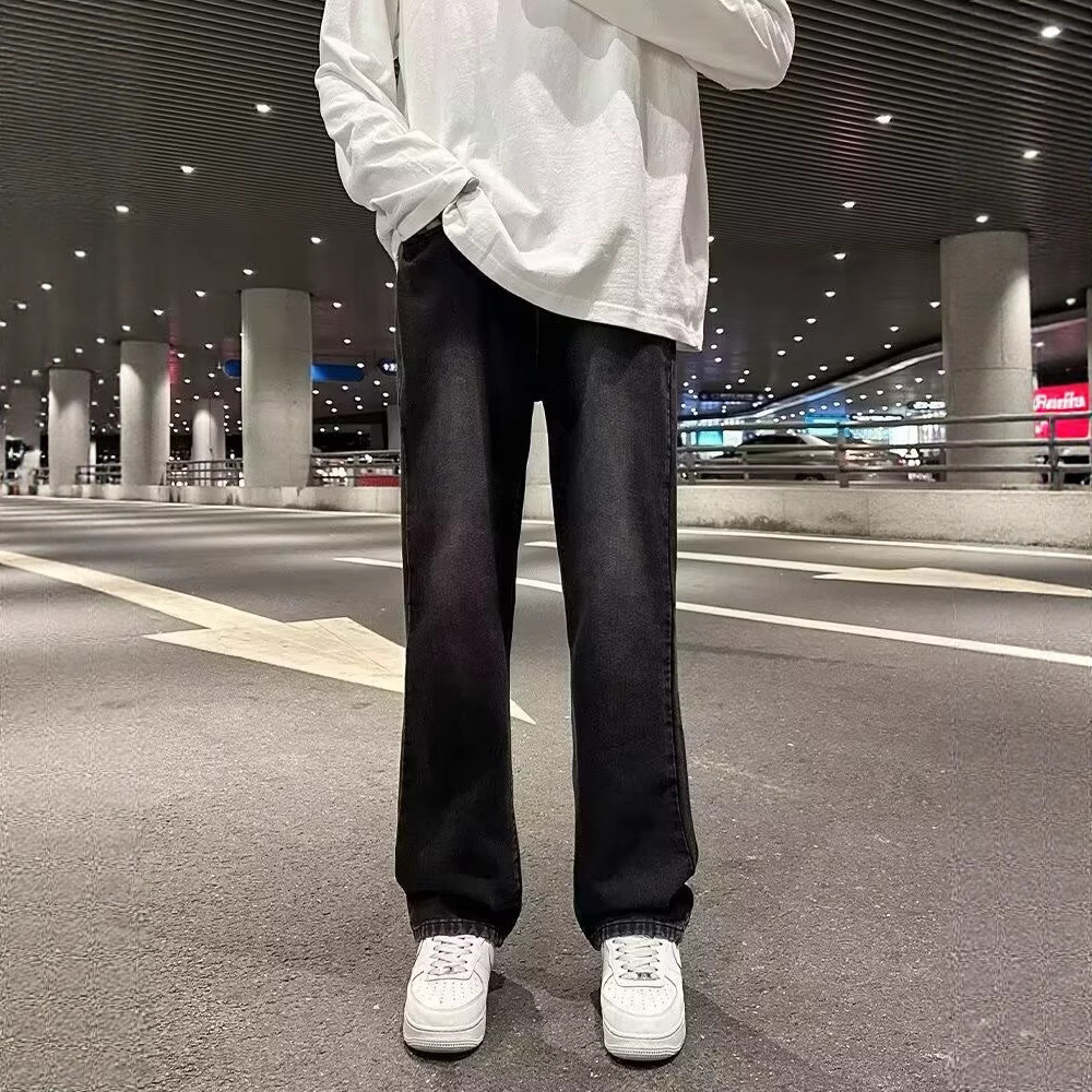 ストレートパンツ シンプルストレートデニムパンツ
