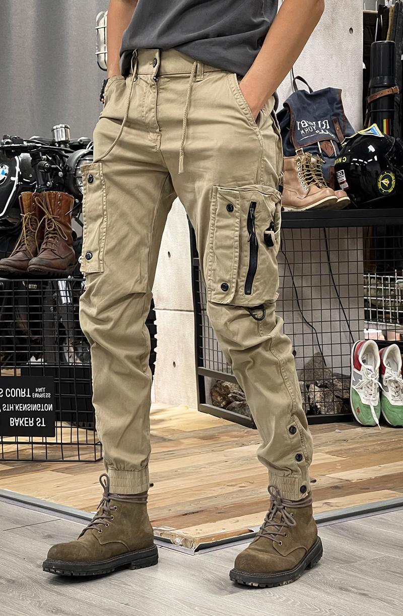 ストレートパンツ 機能性ポケット付き アウトドアストレートパンツ